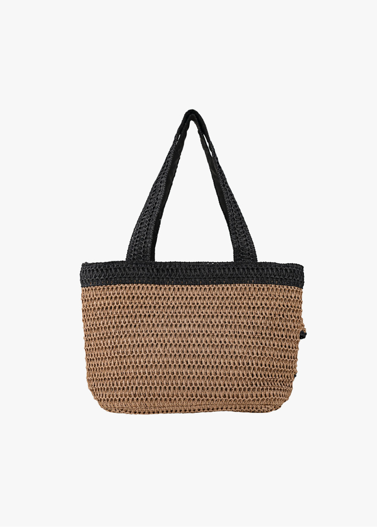 Bolso Capazo Rafia volantes negro