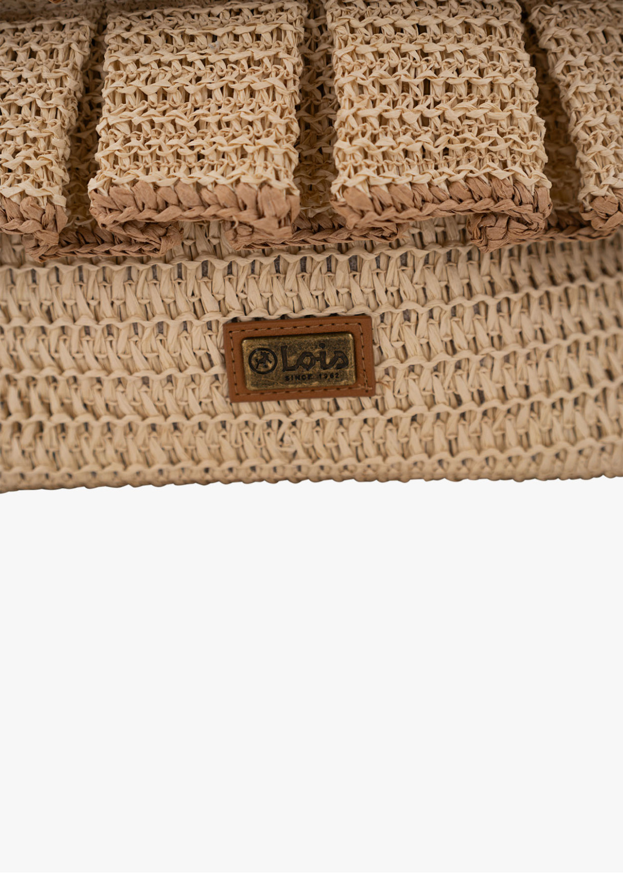 Bolso capazo rafia volantes marrón