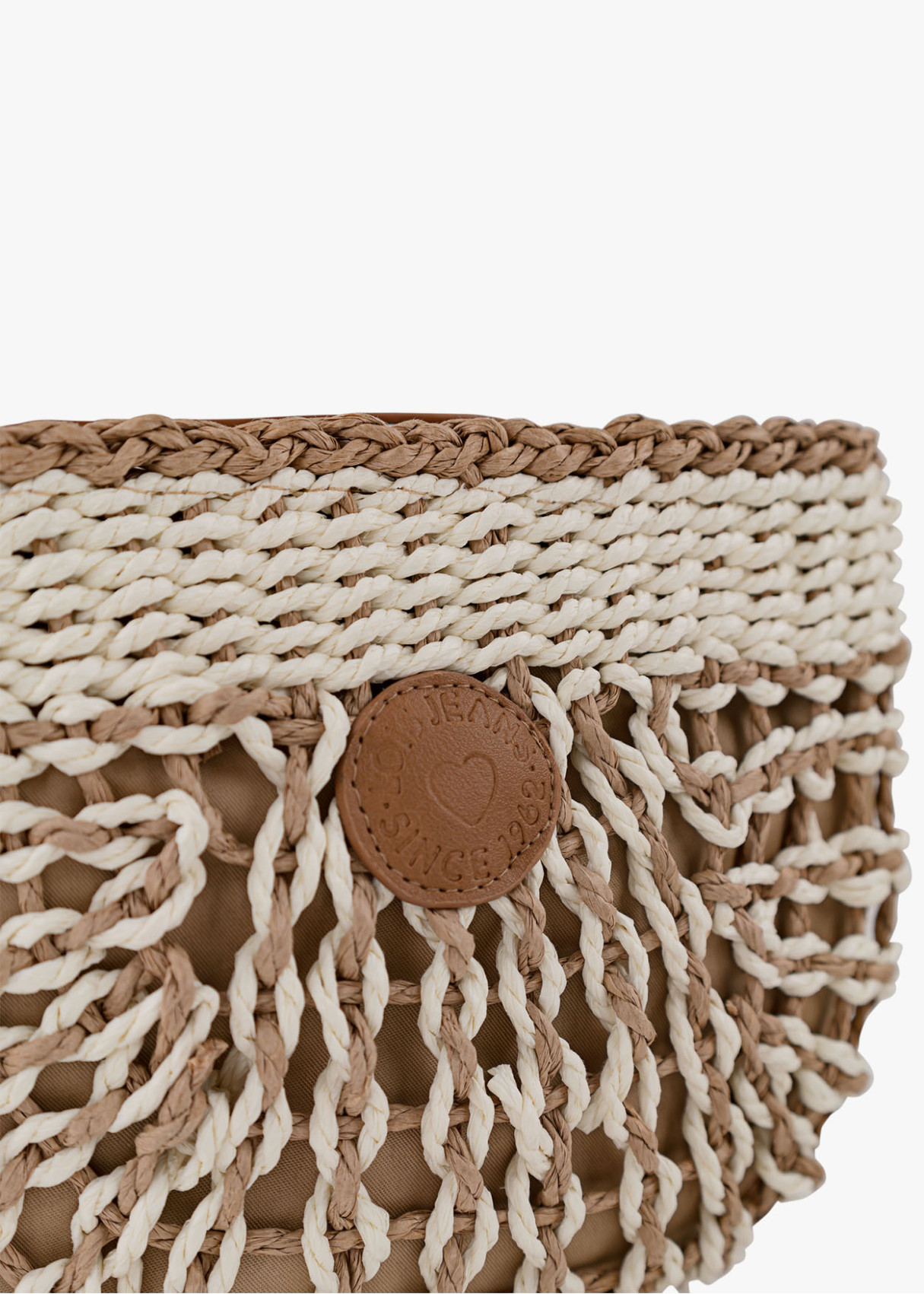 Bolso Bandolera elegante Rafia trenzado blanco