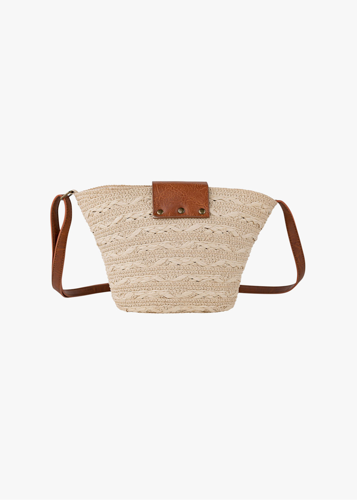 Bolso Bandolera Rafia Estilo Casual blanco