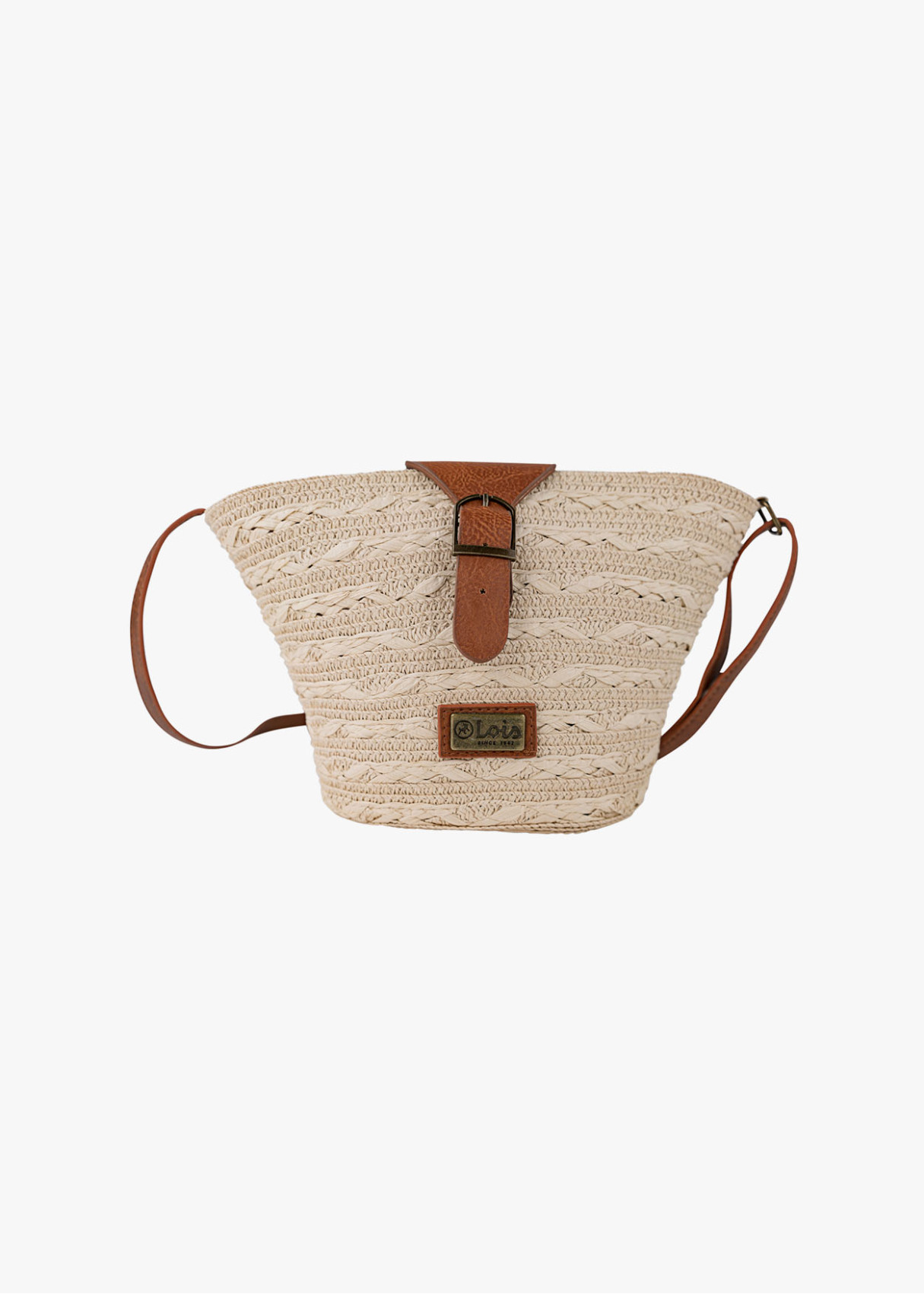 Bolso Bandolera Rafia Estilo Casual blanco