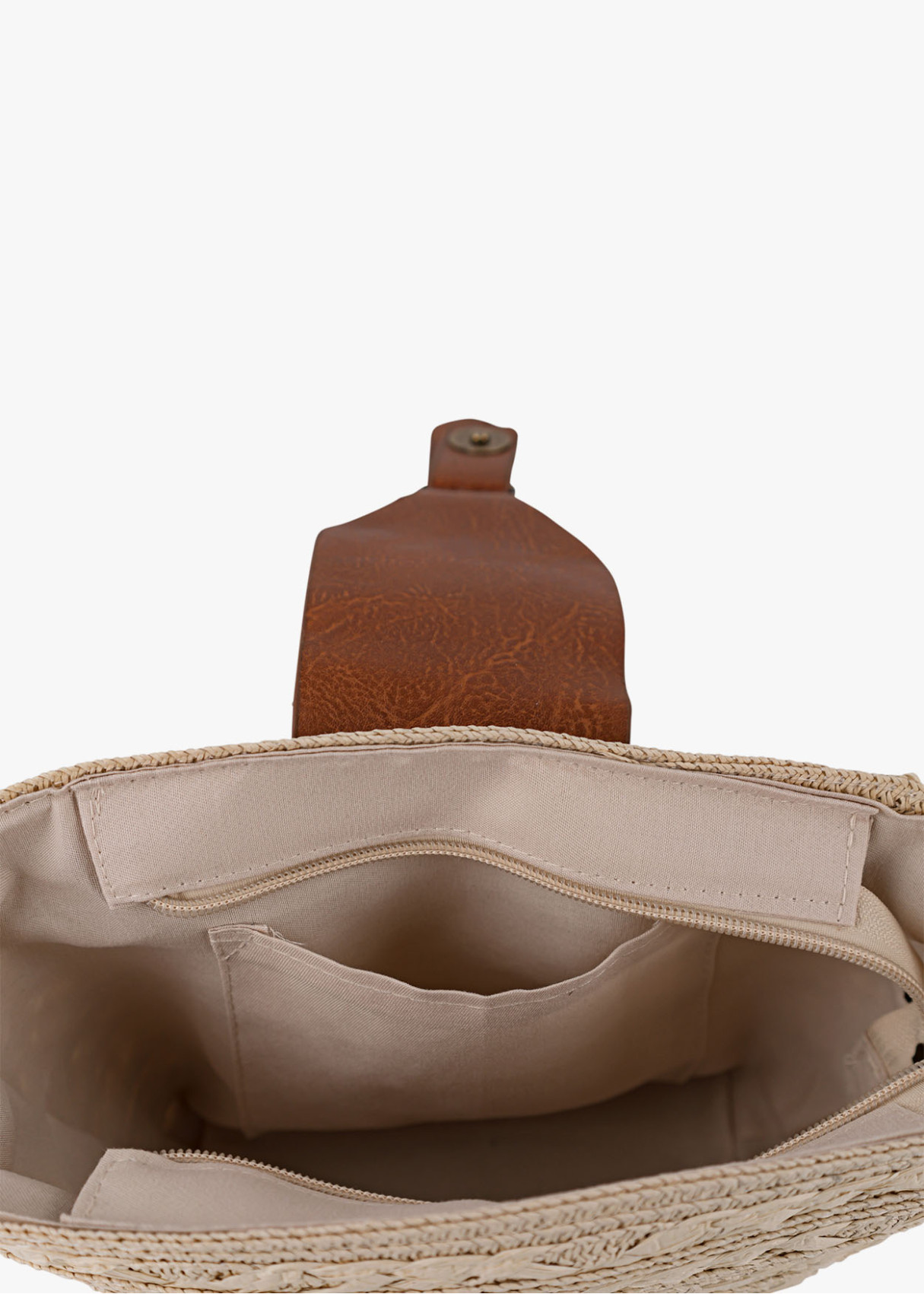 Bolso Bandolera Rafia Estilo Casual blanco