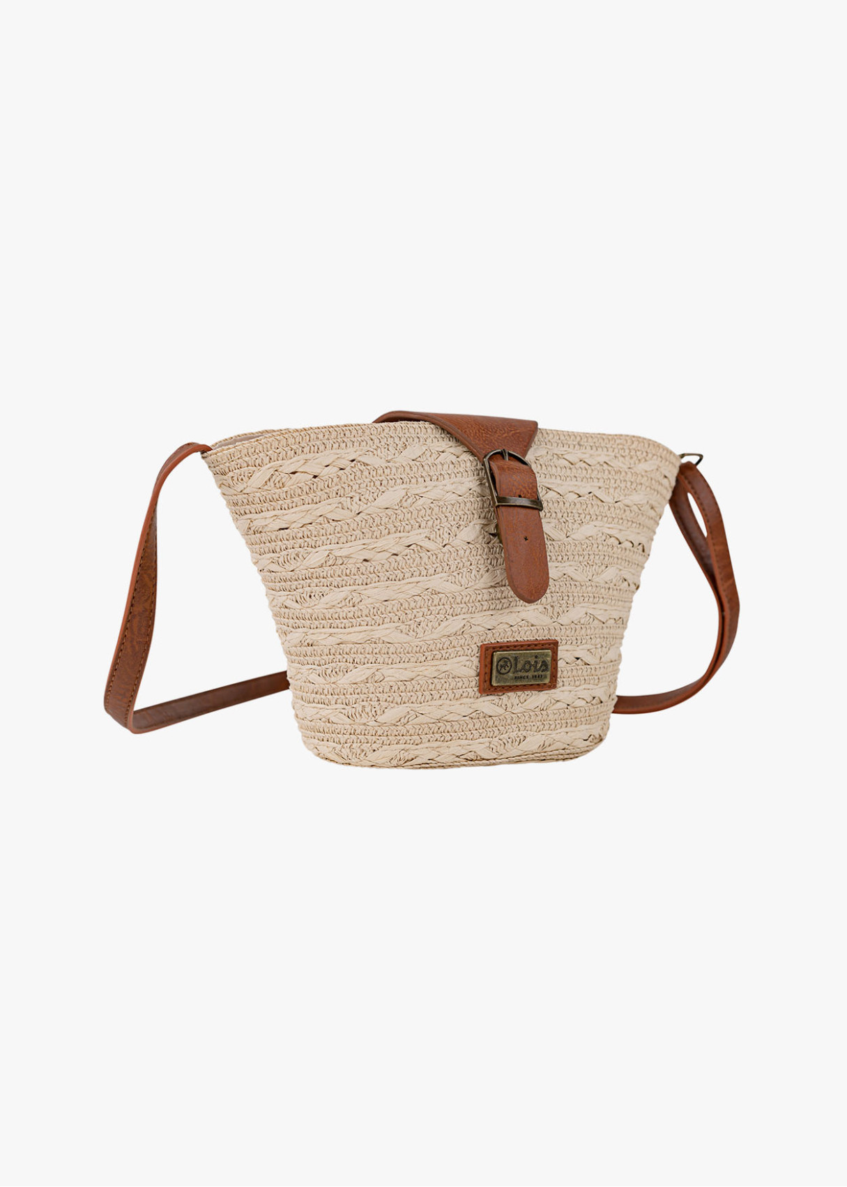 Bolso Bandolera Rafia Estilo Casual blanco