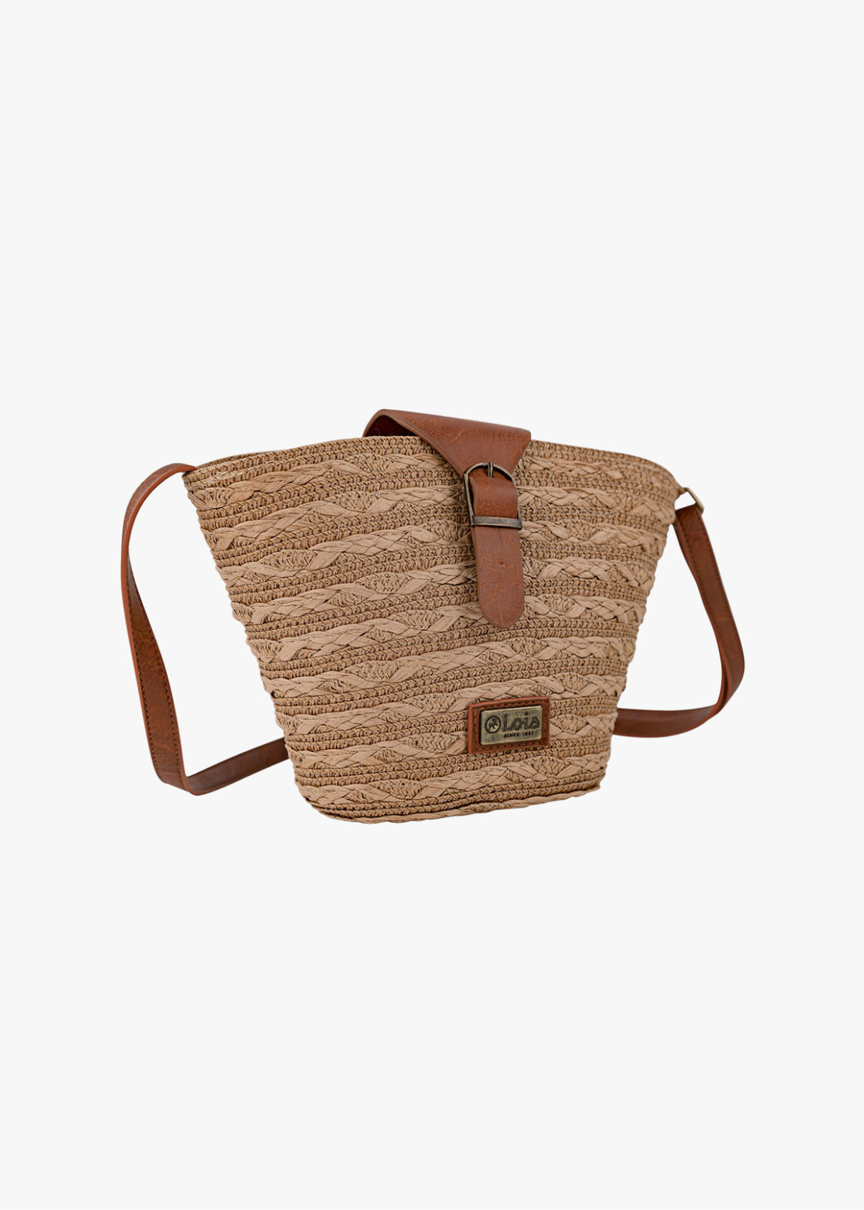 Bolso Bandolera Rafia Estilo Casual marrón