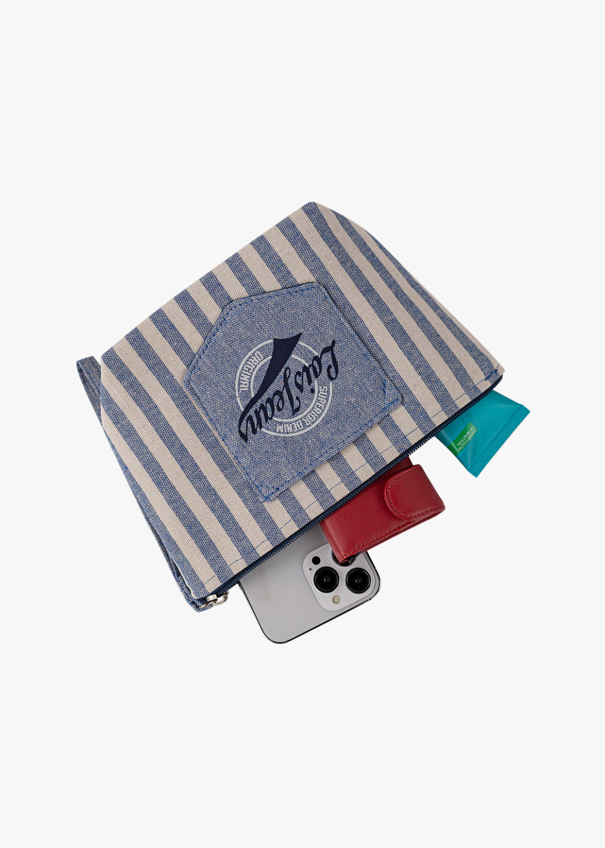 Bolso De Playa Grande Estilo Veraniego rayas azul