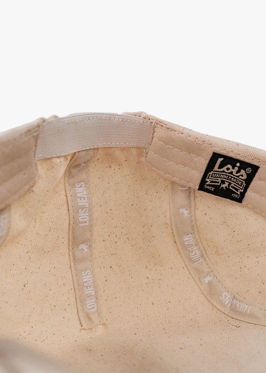 Boina plana estilo retro textura de espiga beige