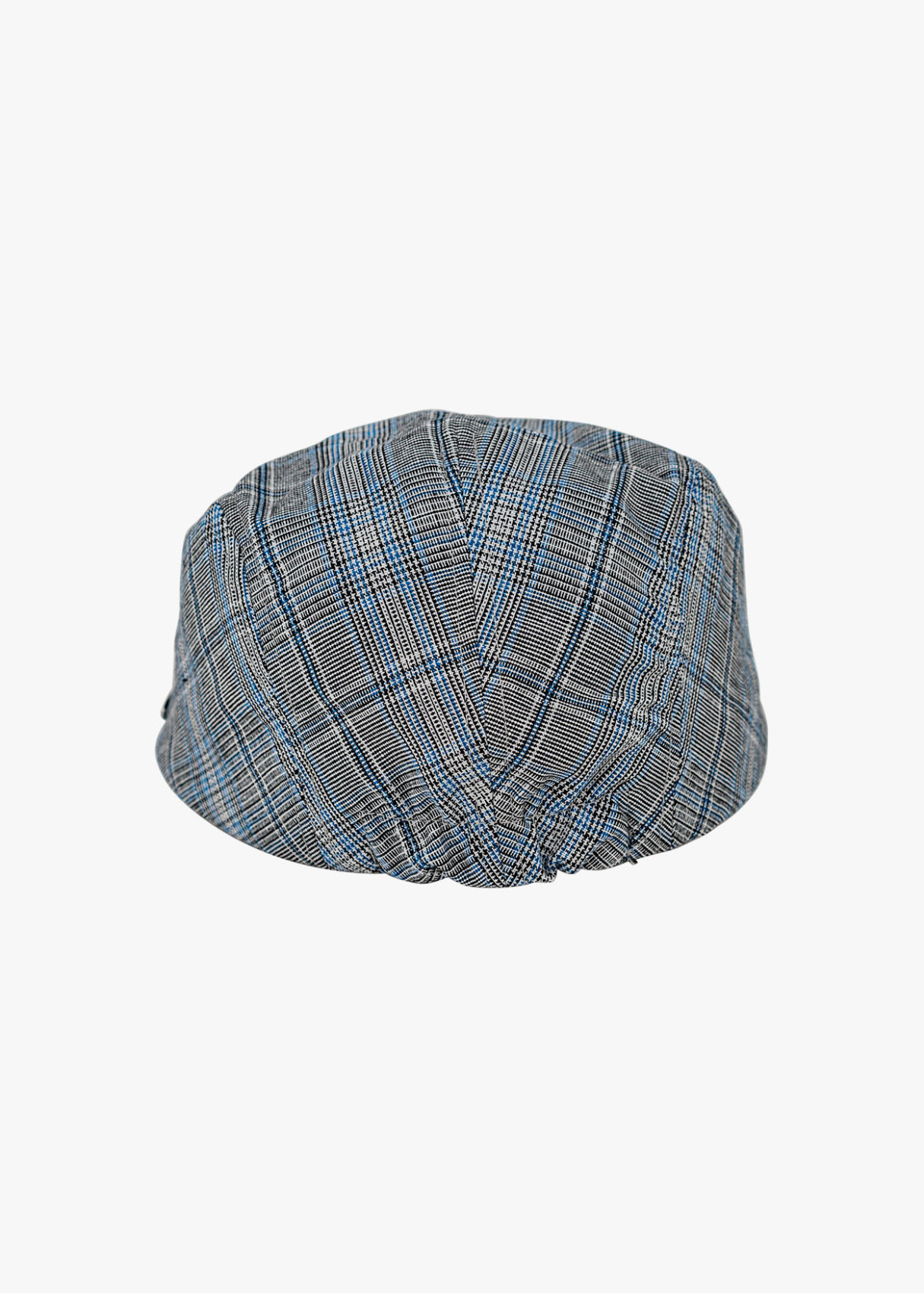 Boina plana estilo retro estampado cuadros azul