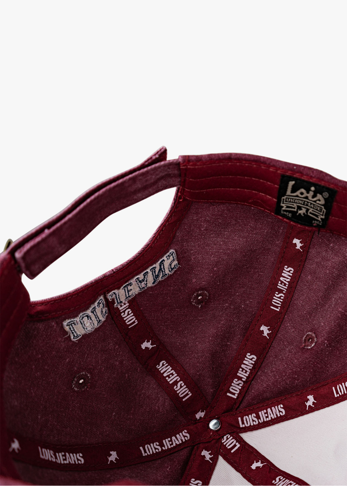 Gorra béisbol diseño vintage granate