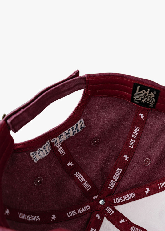 Gorra béisbol diseño vintage granate