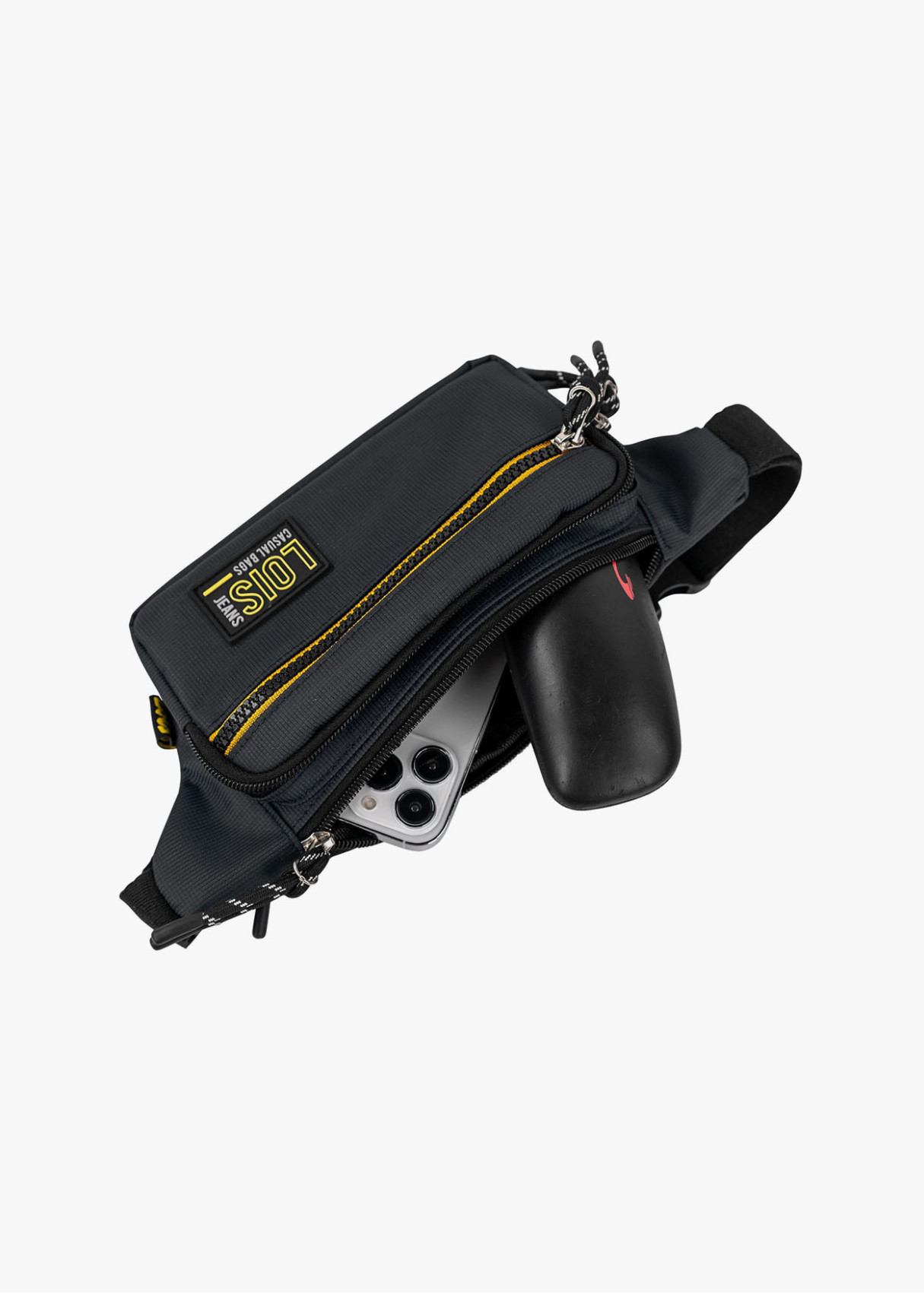 Riñonera Urbana Compacta múltiples compartimentos negro