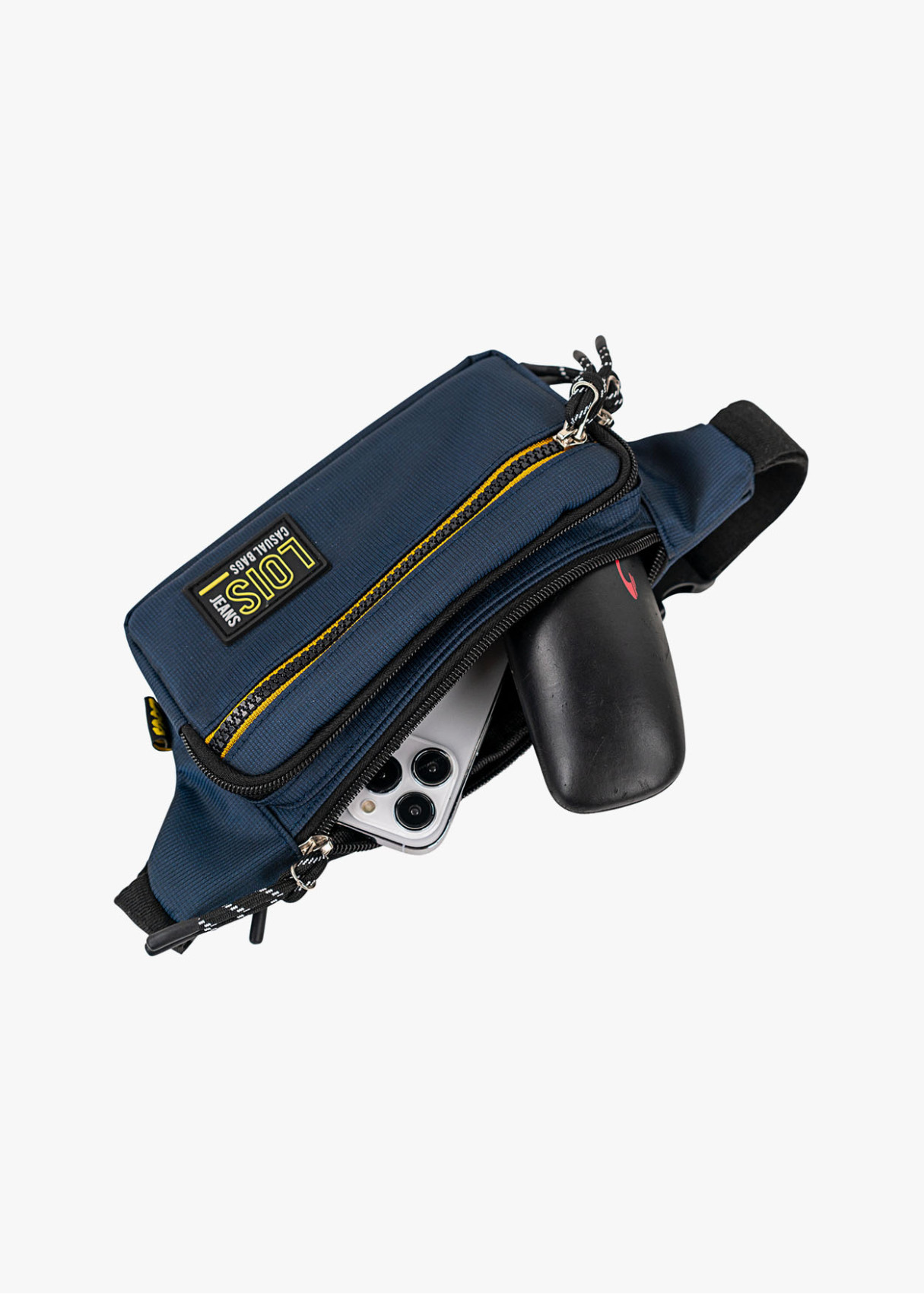 Riñonera Urbana Compacta múltiples compartimentos azul marino