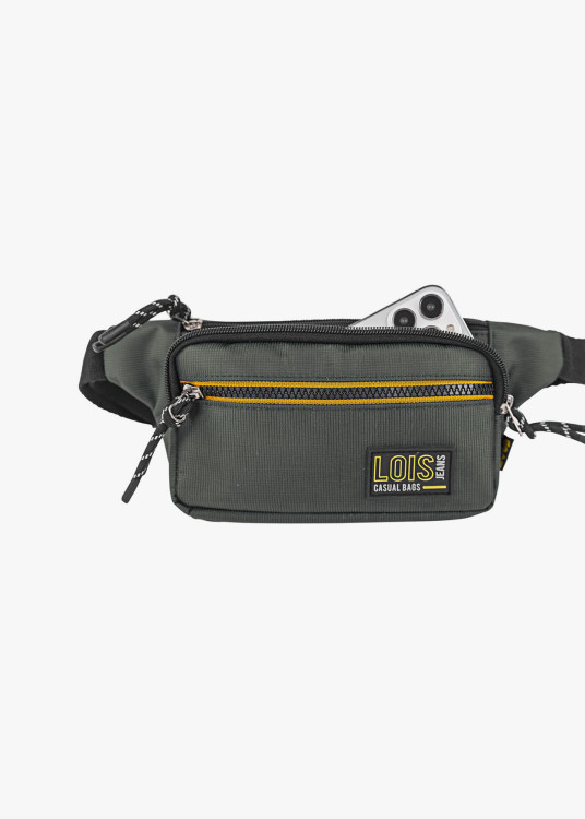 Riñonera Urbana Compacta múltiples compartimentos caqui