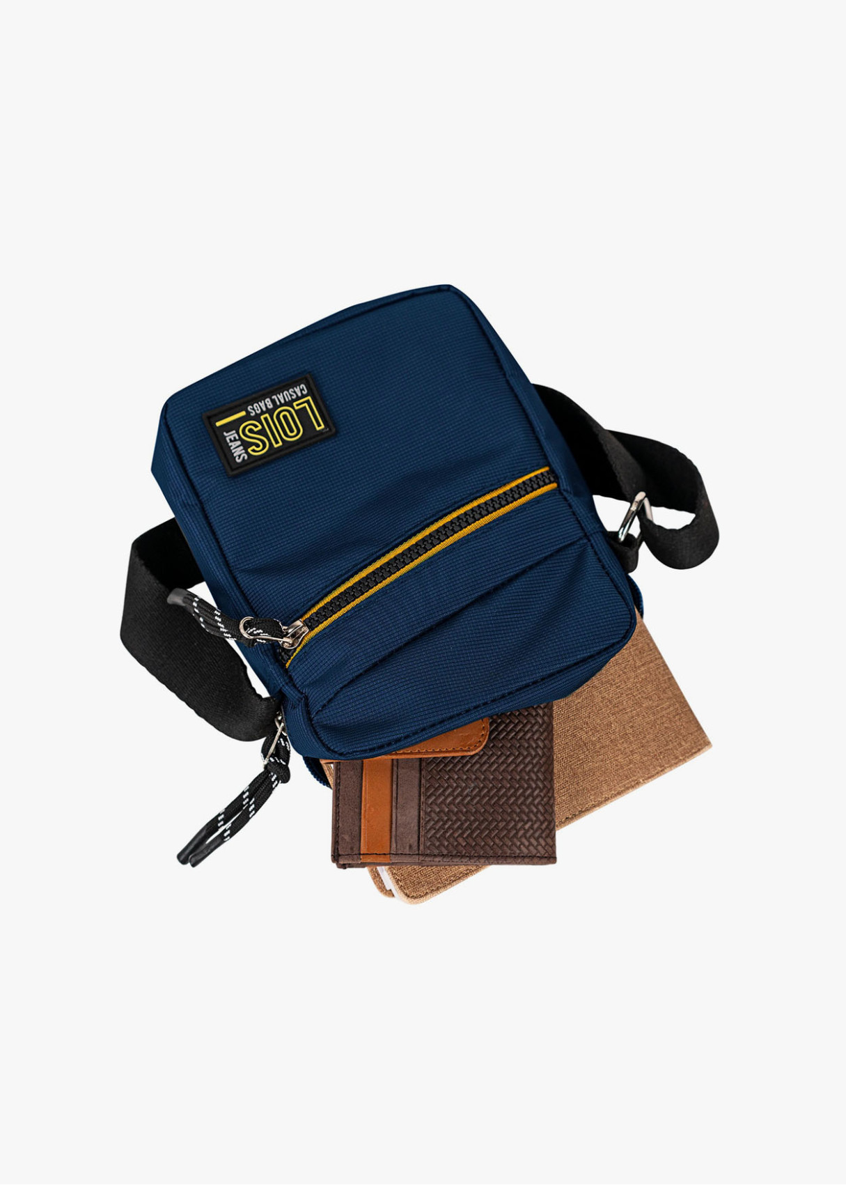 Bolso bandolera cremallera delantera azul