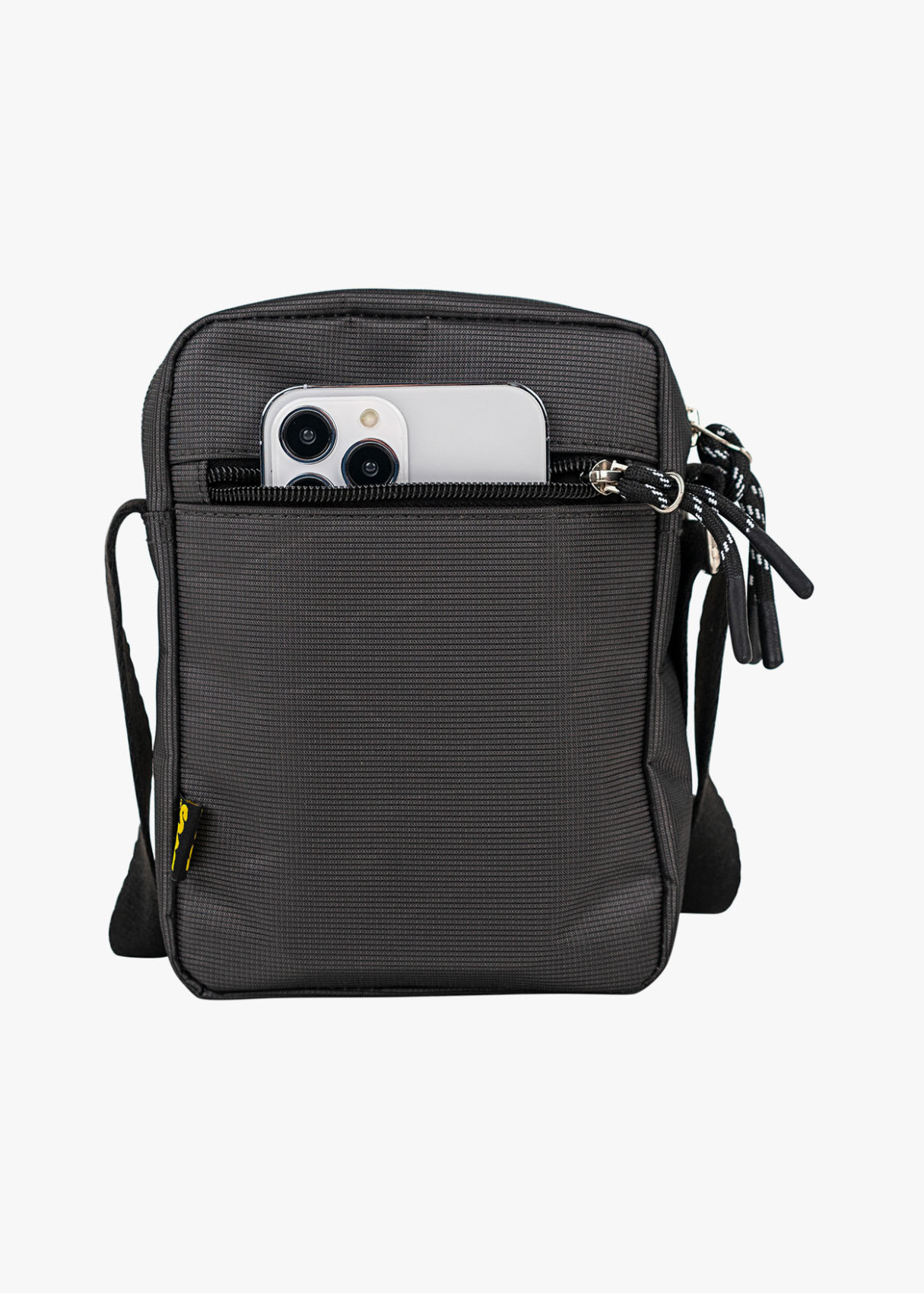 Bolso bandolera urbano múltiples compartimentos gris