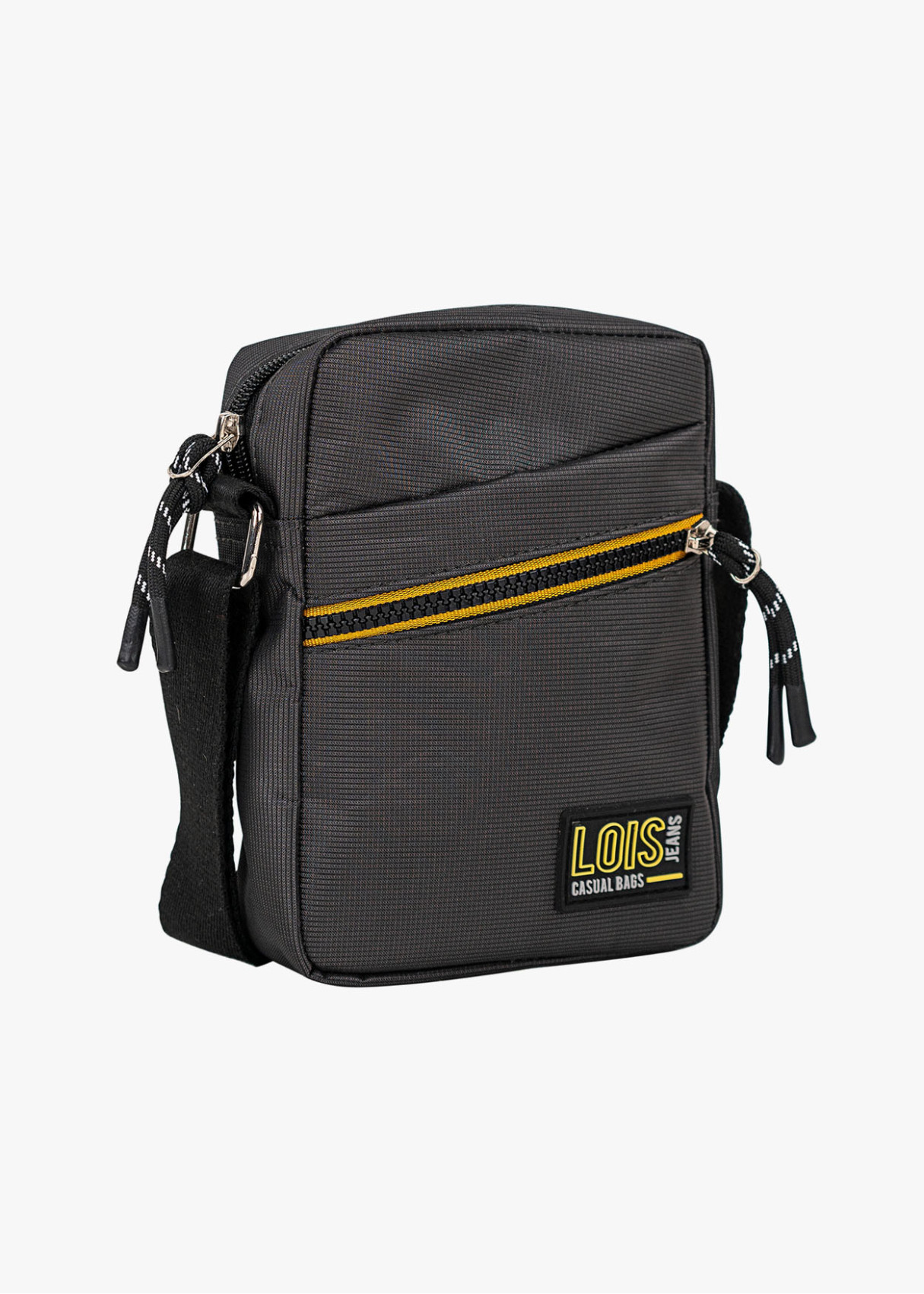 Bolso bandolera urbano múltiples compartimentos gris