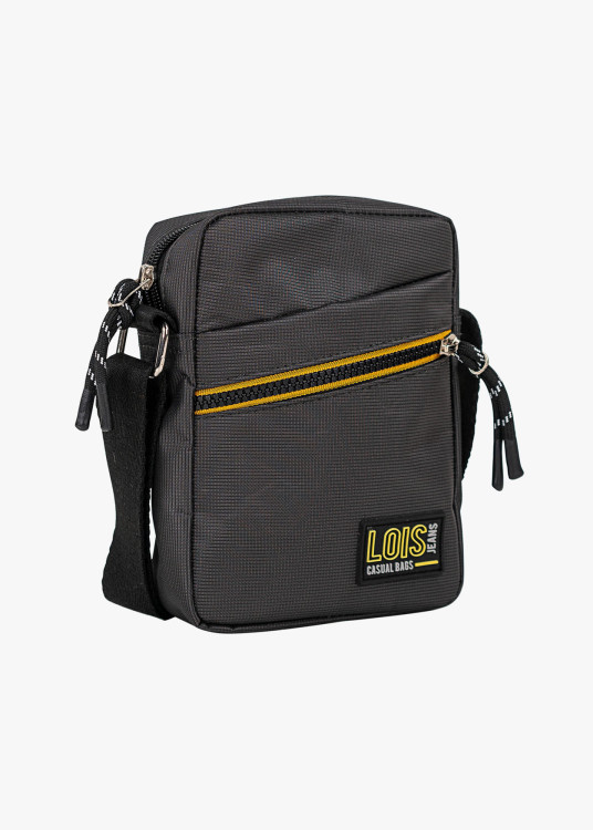 Bolso bandolera urbano múltiples compartimentos gris