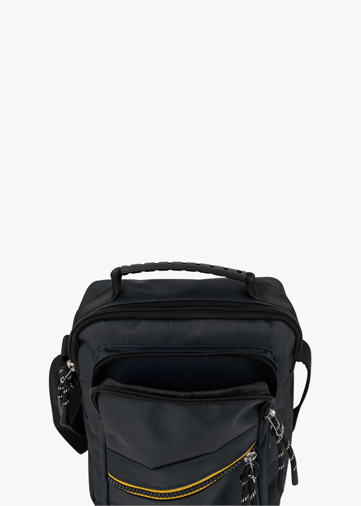 Bolso bandolera urbano múltiples compartimentos negro