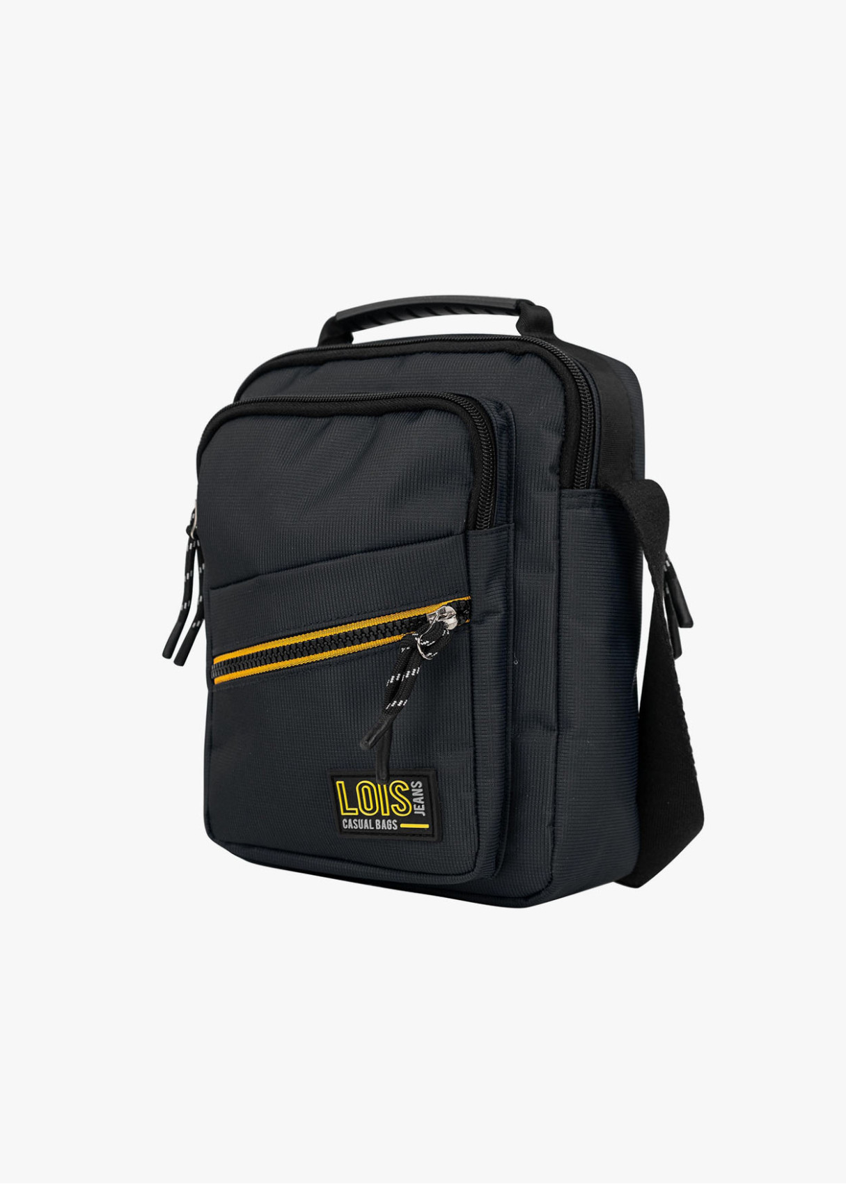 Bolso bandolera urbano múltiples compartimentos negro