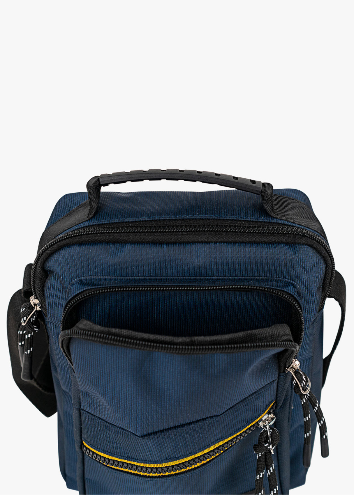 Bolso bandolera urbano múltiples compartimentos azul marino