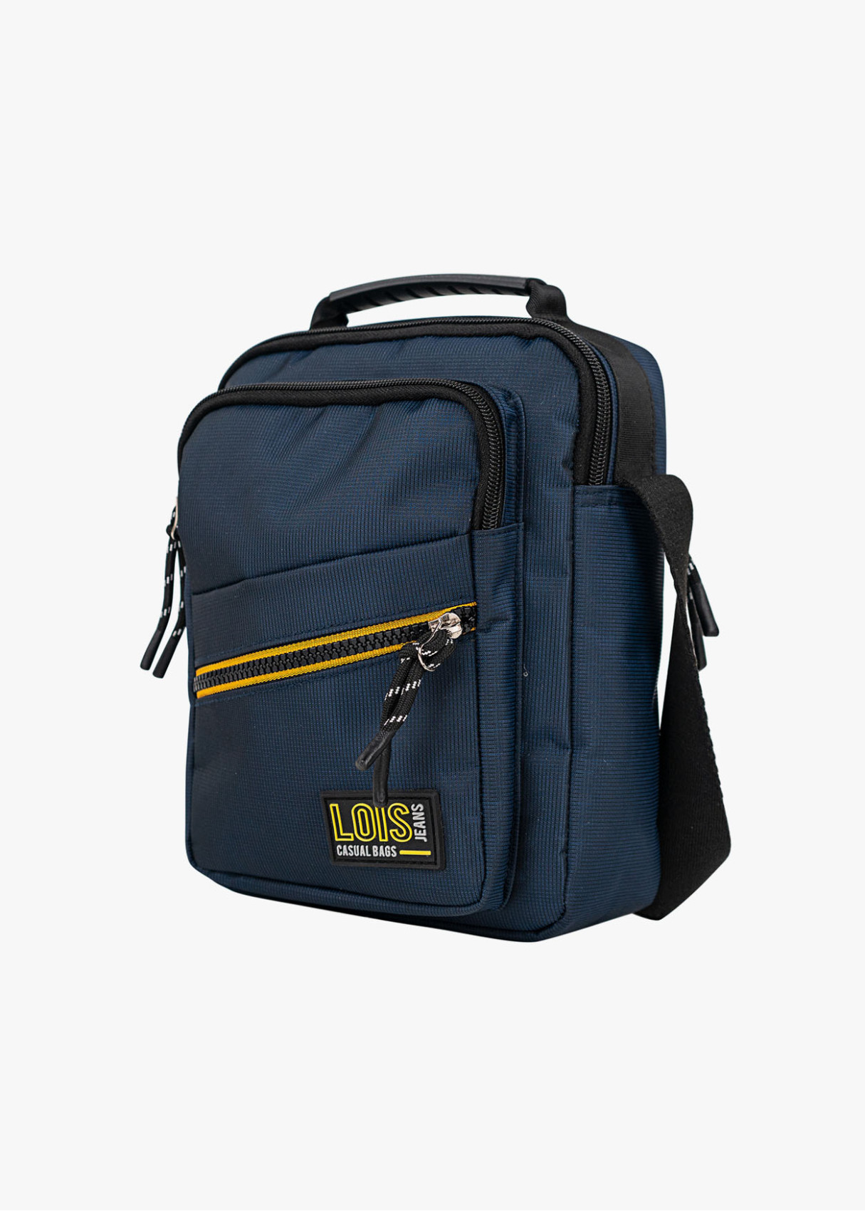Bolso bandolera urbano múltiples compartimentos azul marino