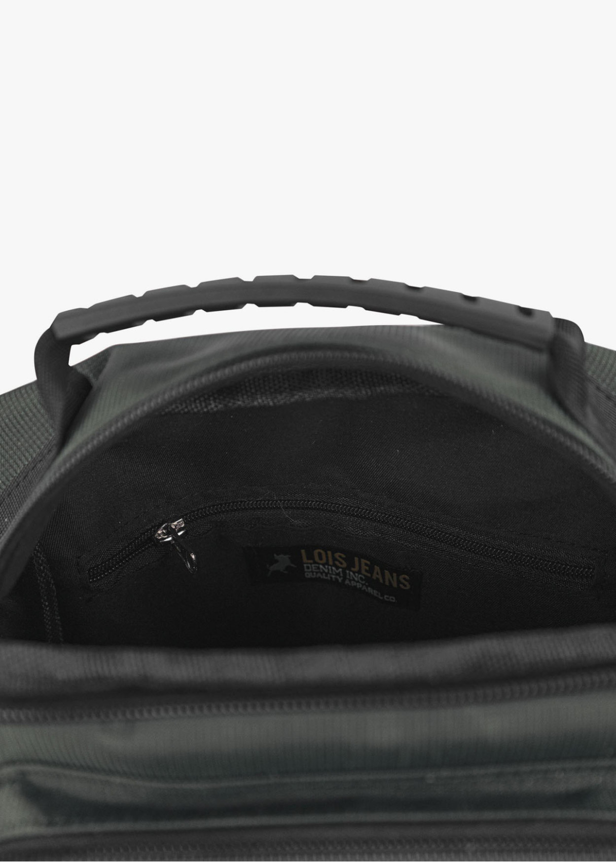 Bandolera urbana múltiples compartimentos gris oscuro