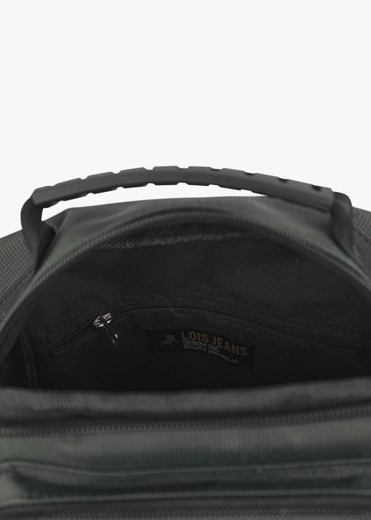 Bandolera urbana múltiples compartimentos gris oscuro