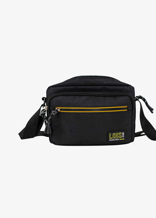 Bandolera casual doble compartimento negro