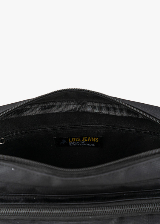 Bandolera casual doble compartimento negro