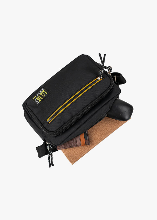 Bandolera casual doble compartimento negro