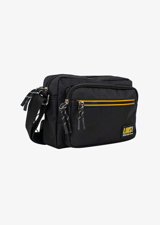 Bandolera casual doble compartimento negro