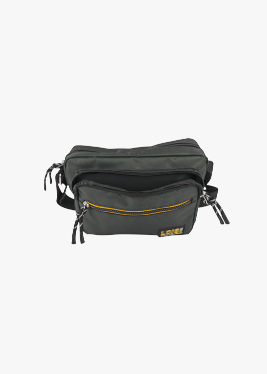 Bandolera casual doble compartimento gris oscuro