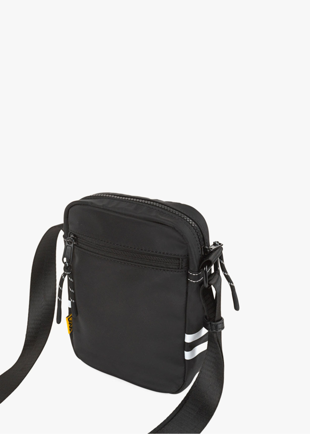 Bandolera ajustable con bolsillo y logo frontal negra