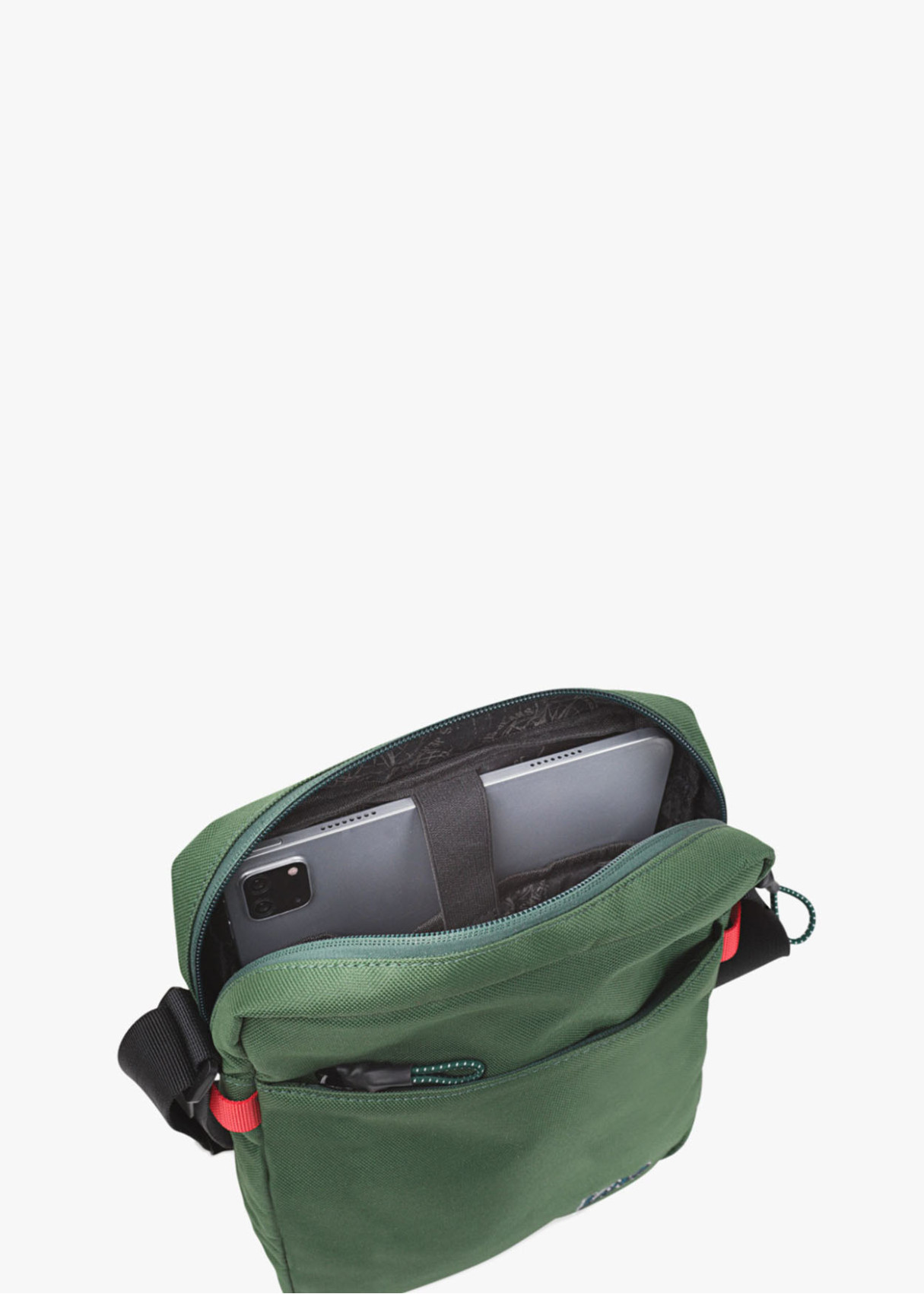 Bandolera con Asa Ajustable y Cierre Cremallera Verde