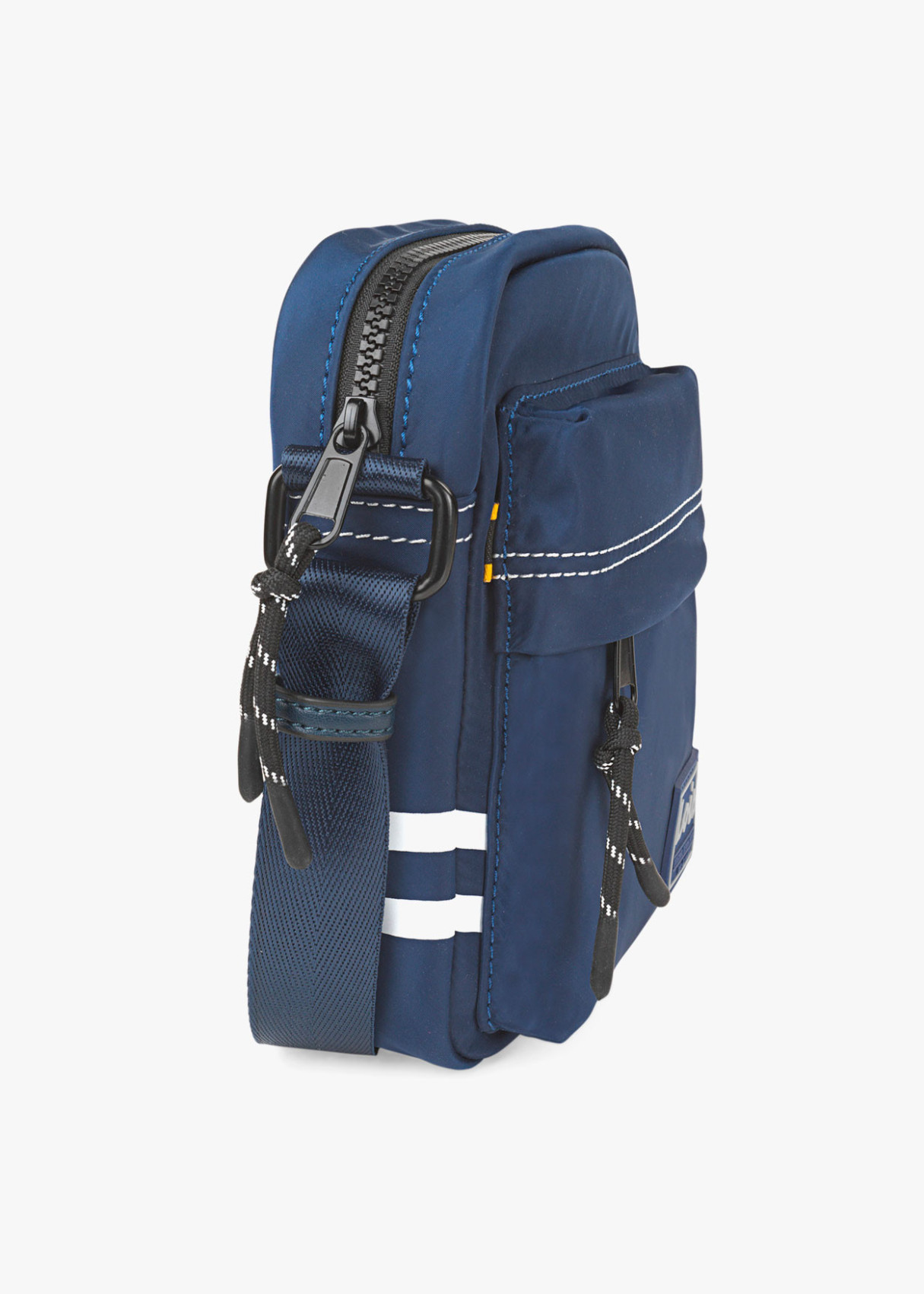 Bandolera ajustable con bolsillo y logo frontal azul