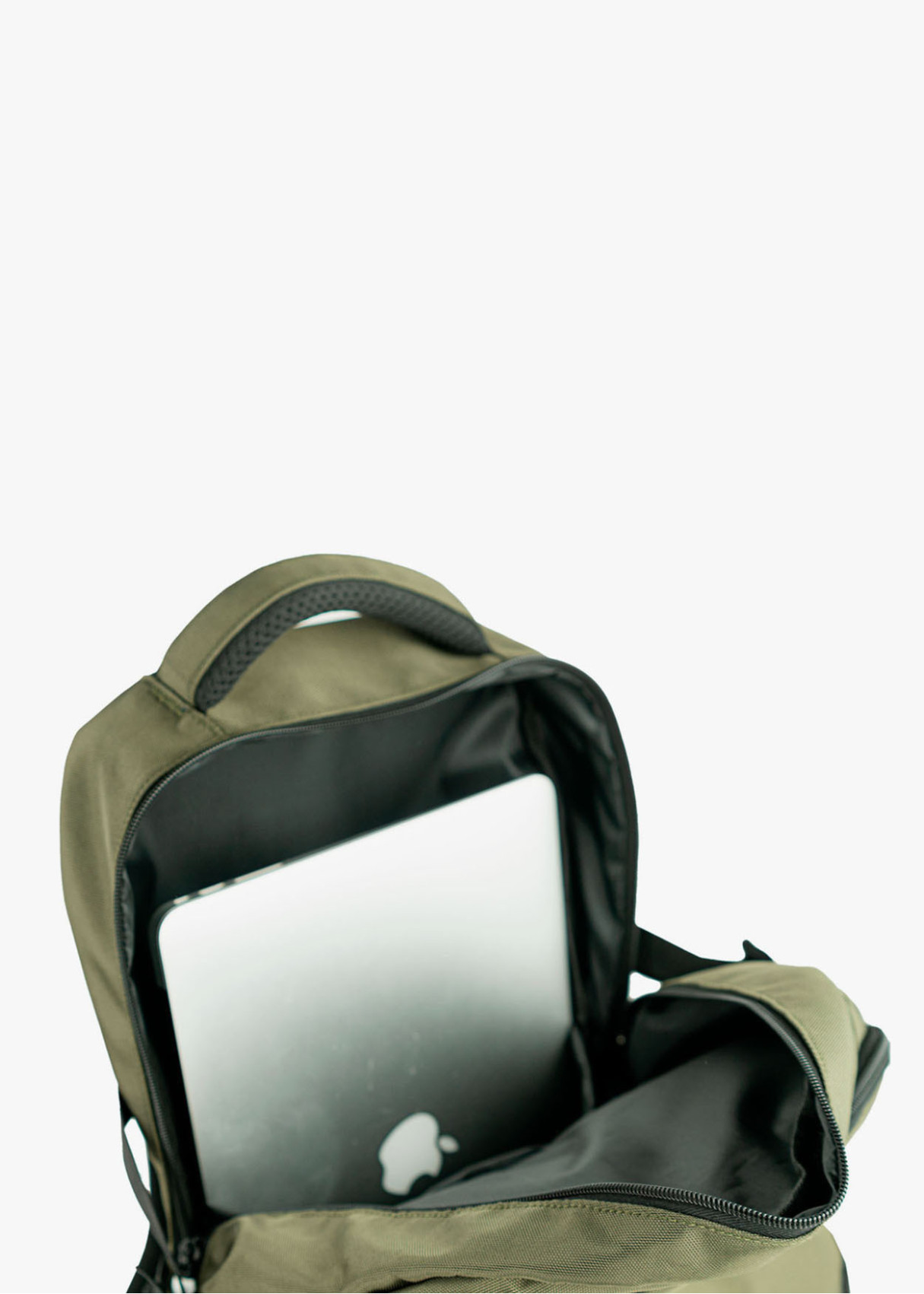 Mochila casual multifuncional bolsillos caqui