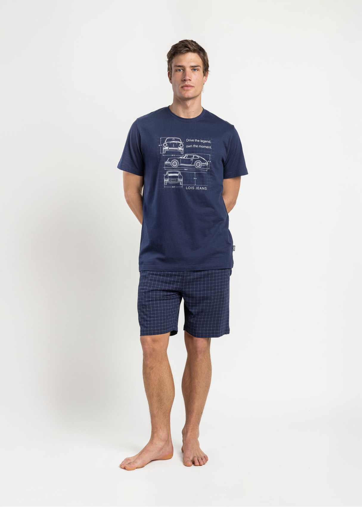 Pijama Manga Corta Driver azul marino