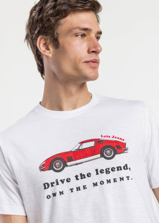 Pijama Manga Corta Driver blanco