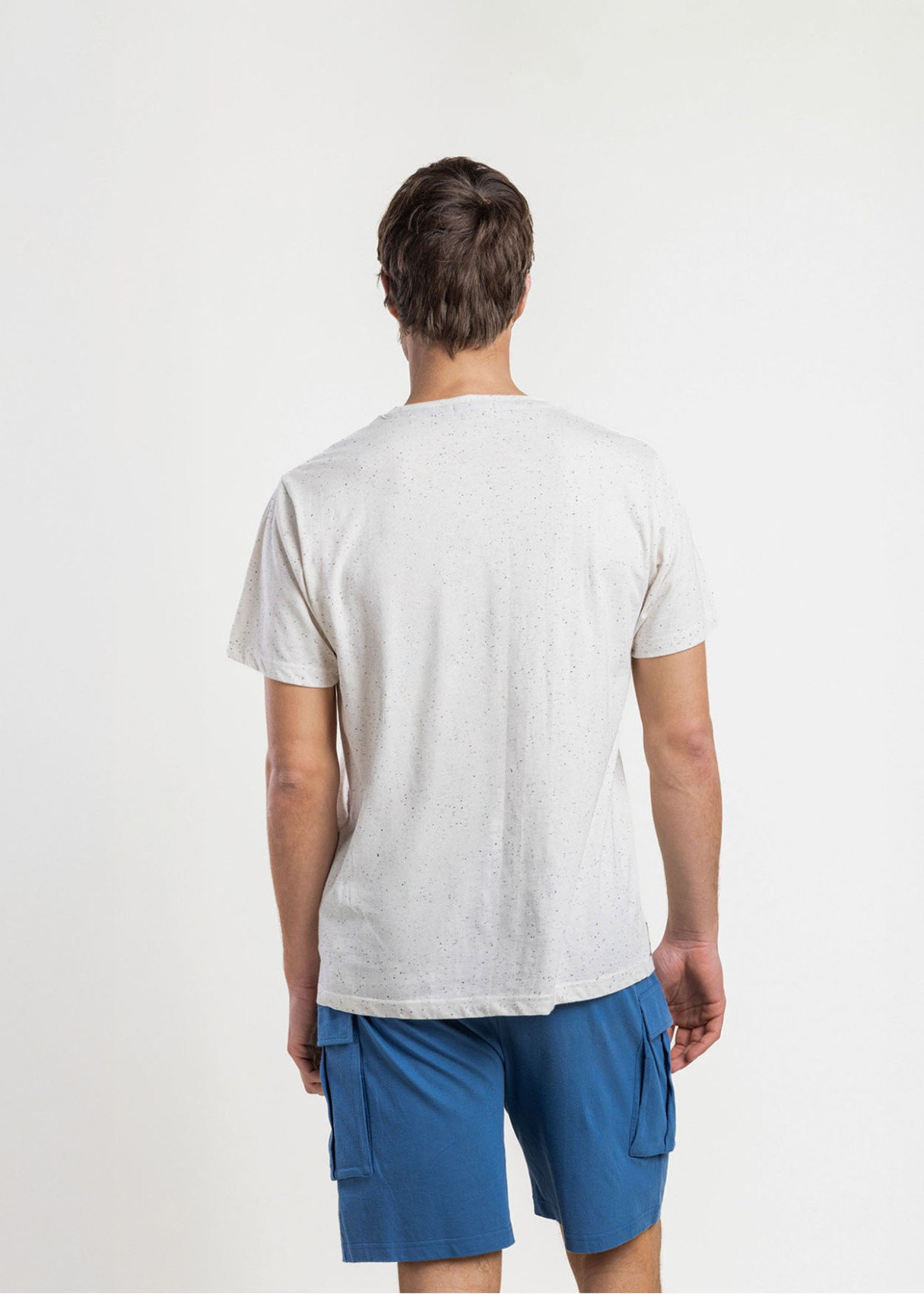 Pijama Manga Corta Frayed azul