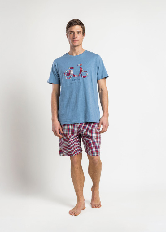 Pijama Manga Corta Nomad motorbike azul