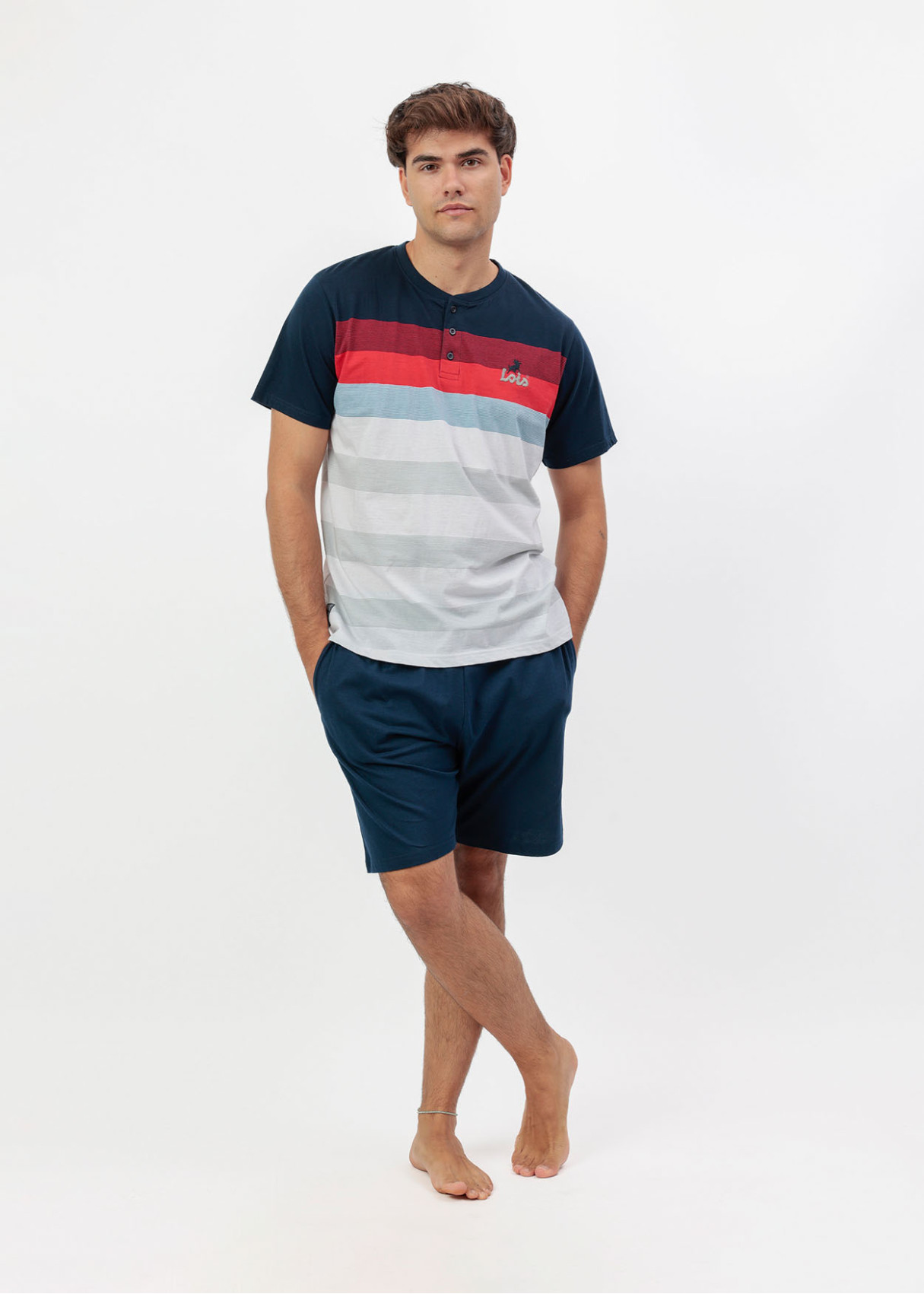 Pijama Manga Corta Edge azul marino