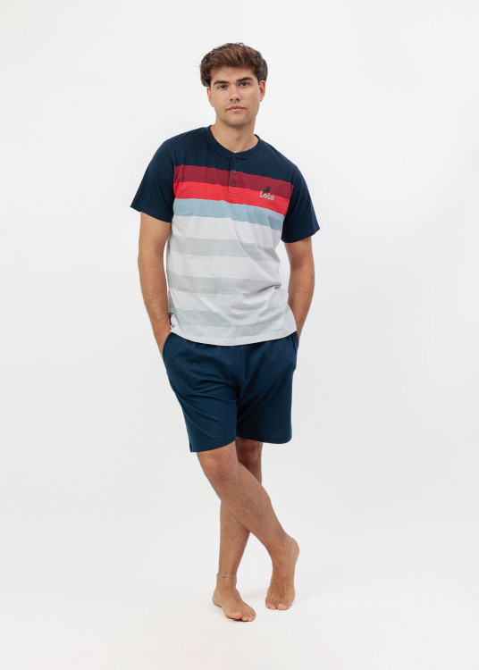 Pijama Manga Corta Edge azul marino