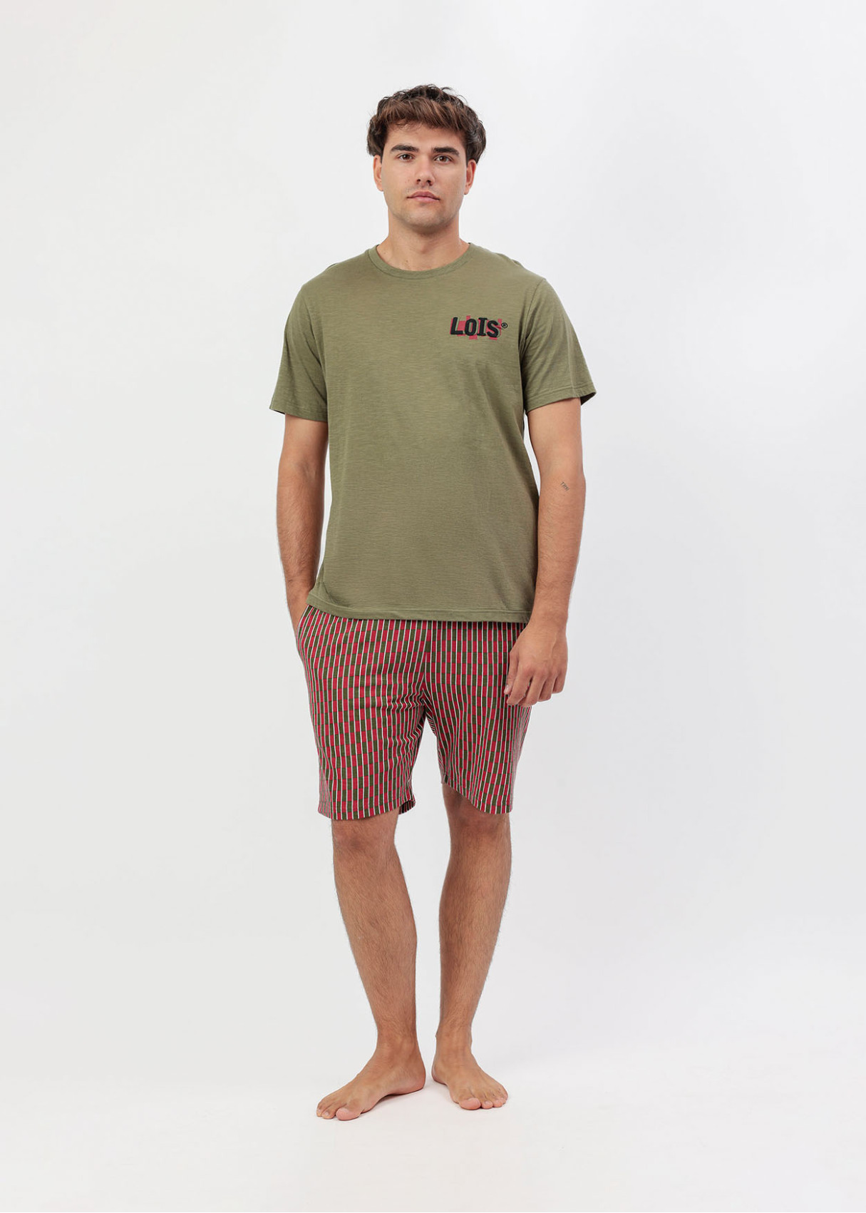 Pijama Manga Corta Wanderlust caqui