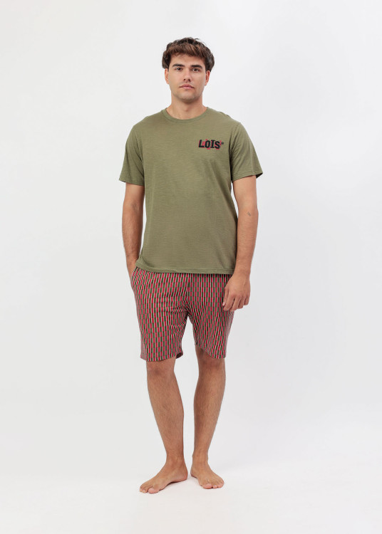 Pijama Manga Corta Wanderlust caqui