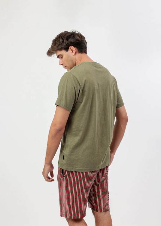 Pijama Manga Corta Wanderlust caqui