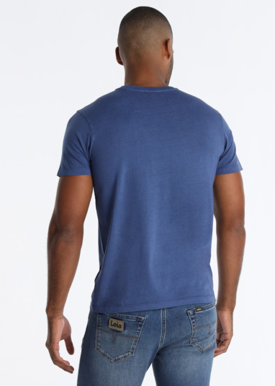 Camiseta Algodón Bordado Logo Toro Azul