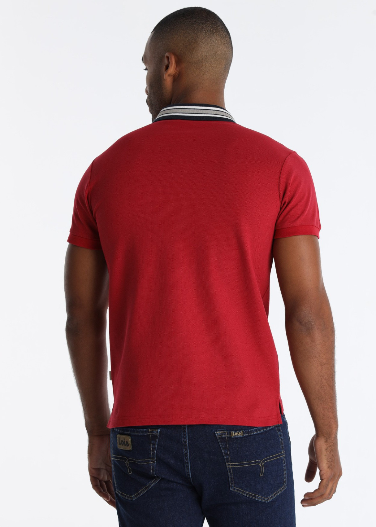 Polo Piqué Bordado Heráldico Pecho Rojo