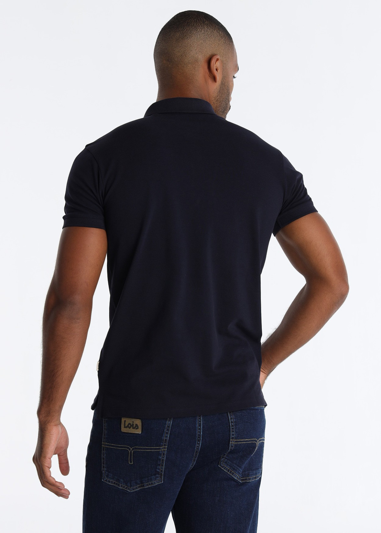 Polo Piqué Gráfica Texto Exclusiva Azul