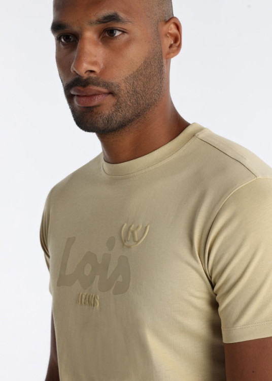 Camiseta Básica De Algodón Premium En Color Beige