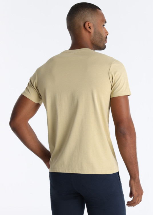 Camiseta Básica De Algodón Premium En Color Beige
