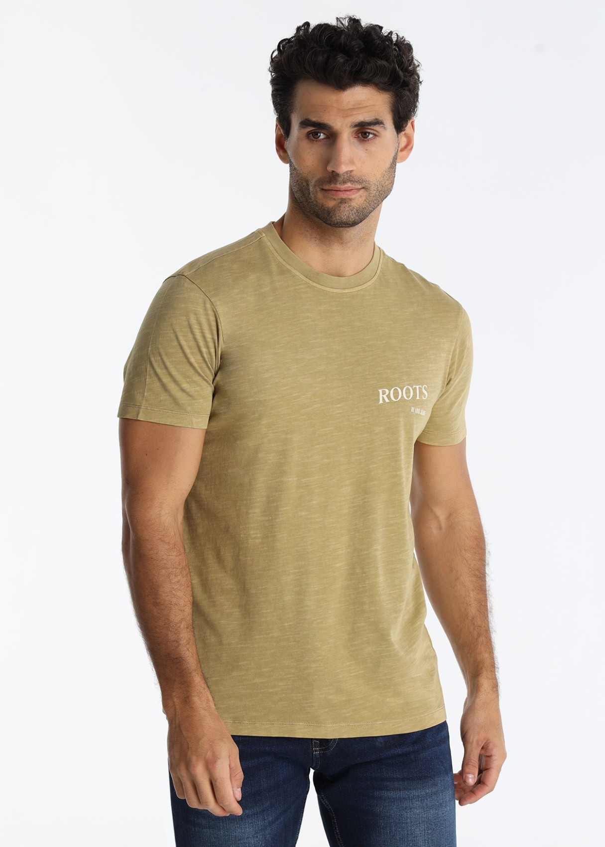 Camiseta Gráfica Diseño Raíces Espalda Verde